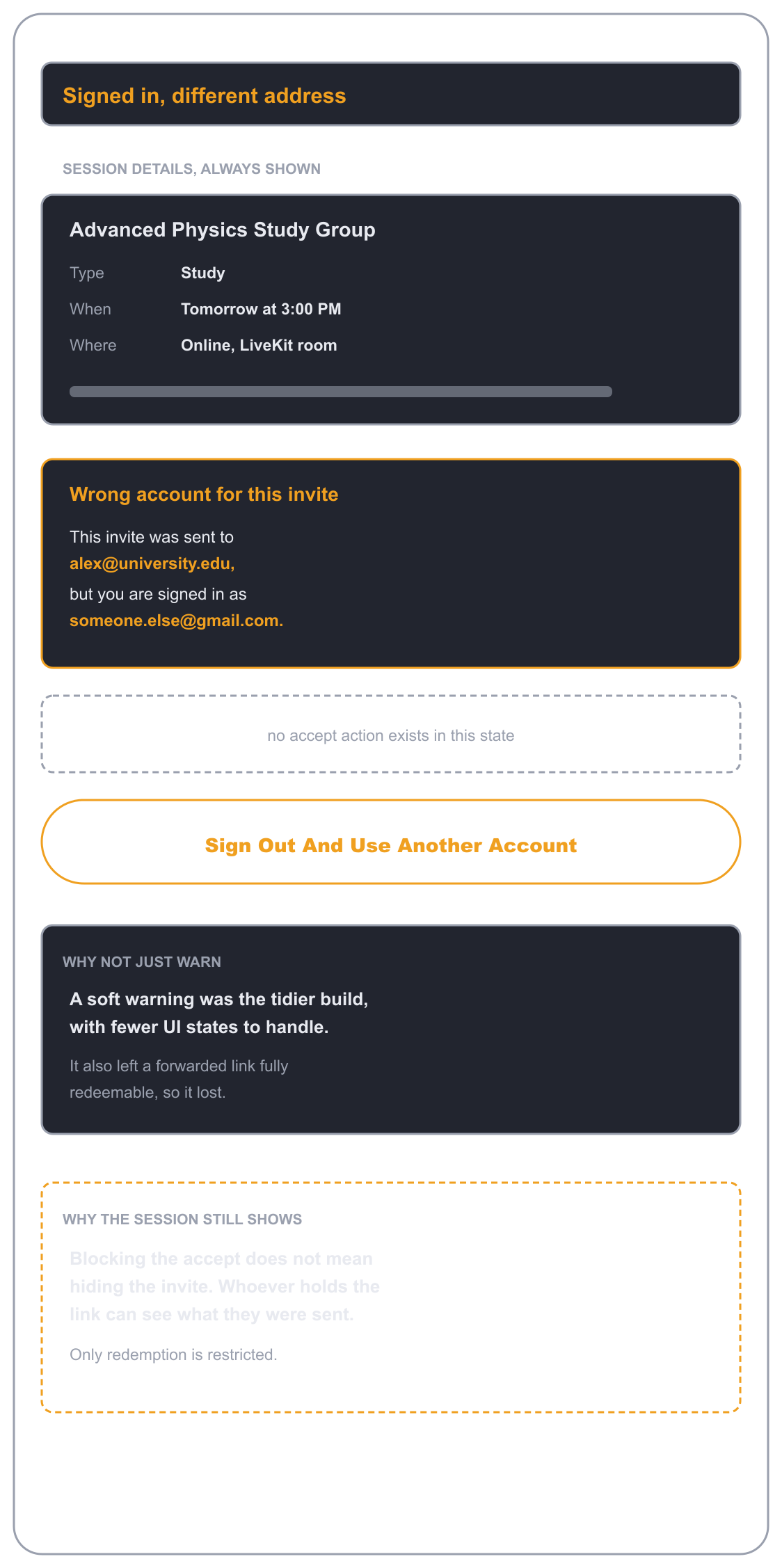 COHORTS Invites, low-fidelity wireframe 2