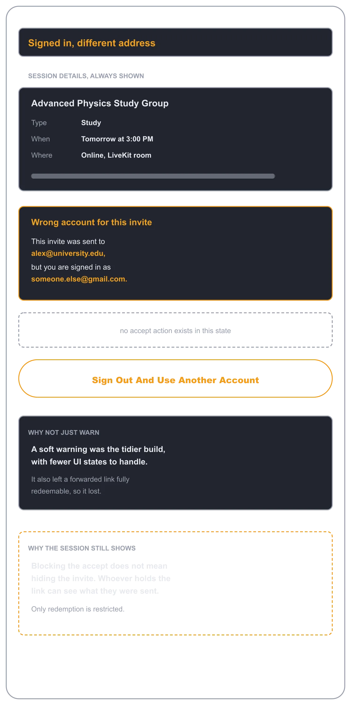 COHORTS Invites, low-fidelity wireframe 2