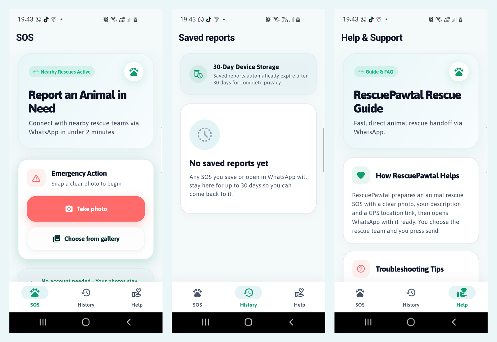 RescuePawtal, final visual design