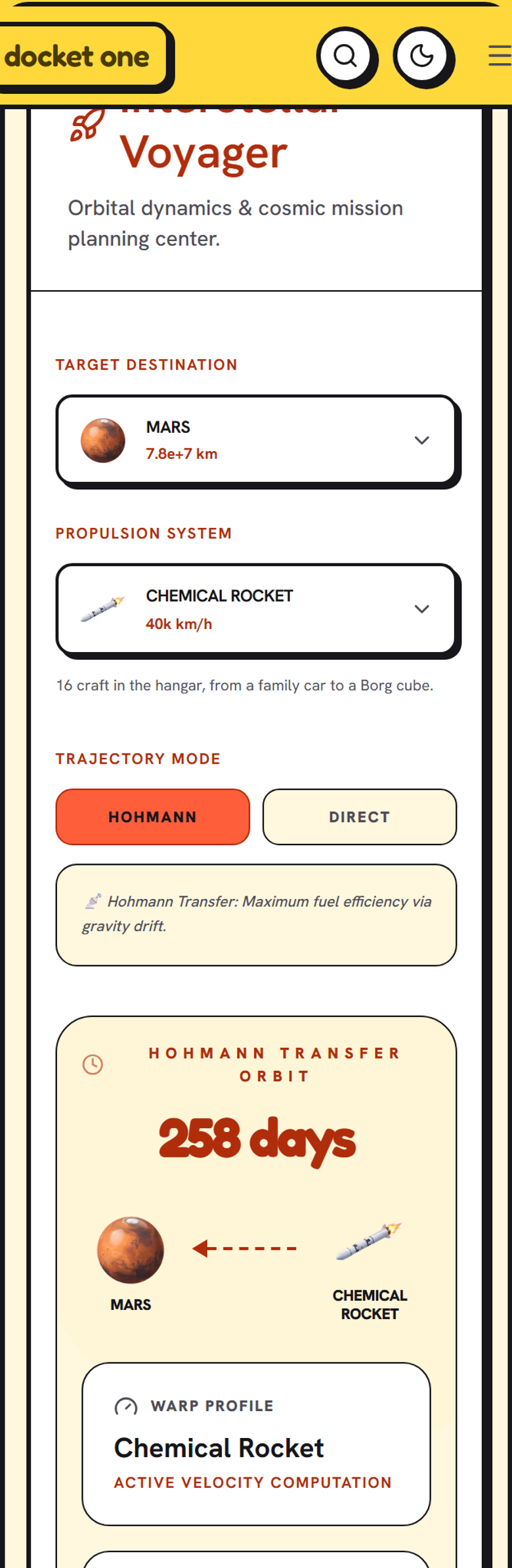 Space Travel Time, final visual design